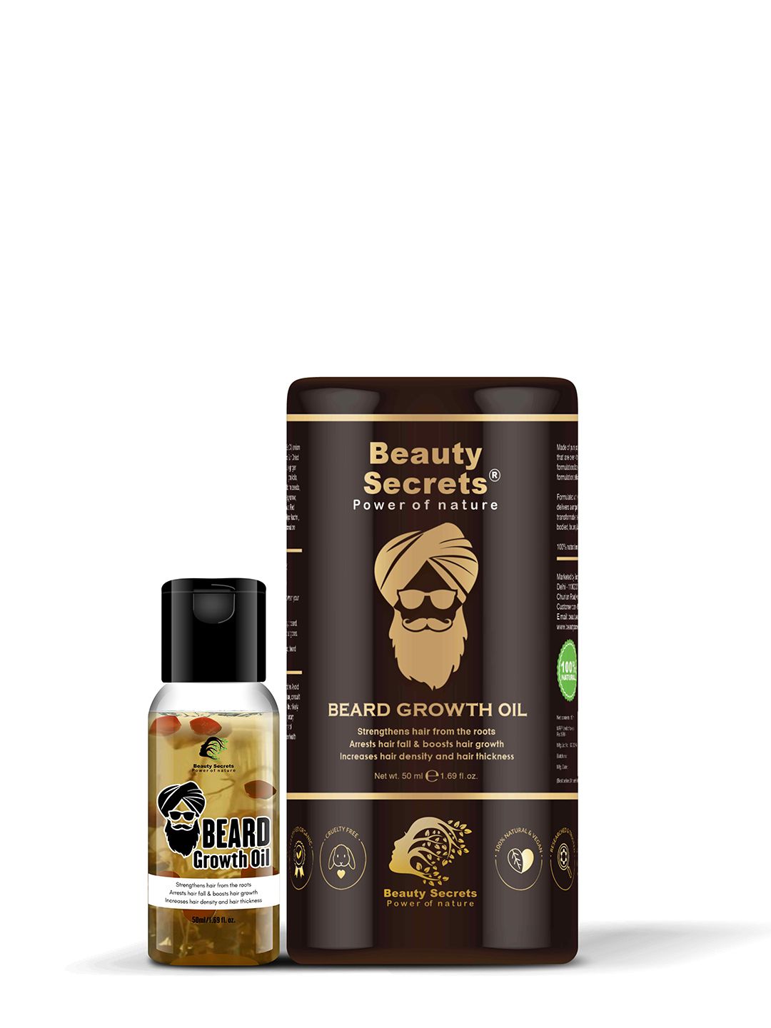 Beauty Secrets Men Premium Ayurvedic Beard Growth Oil 60 ml
