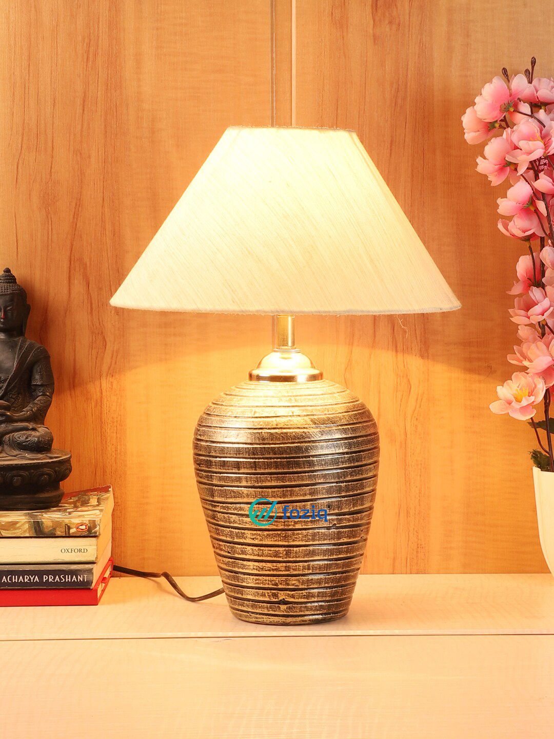 foziq Gold-Coloured Solid Table Lamps-image-2