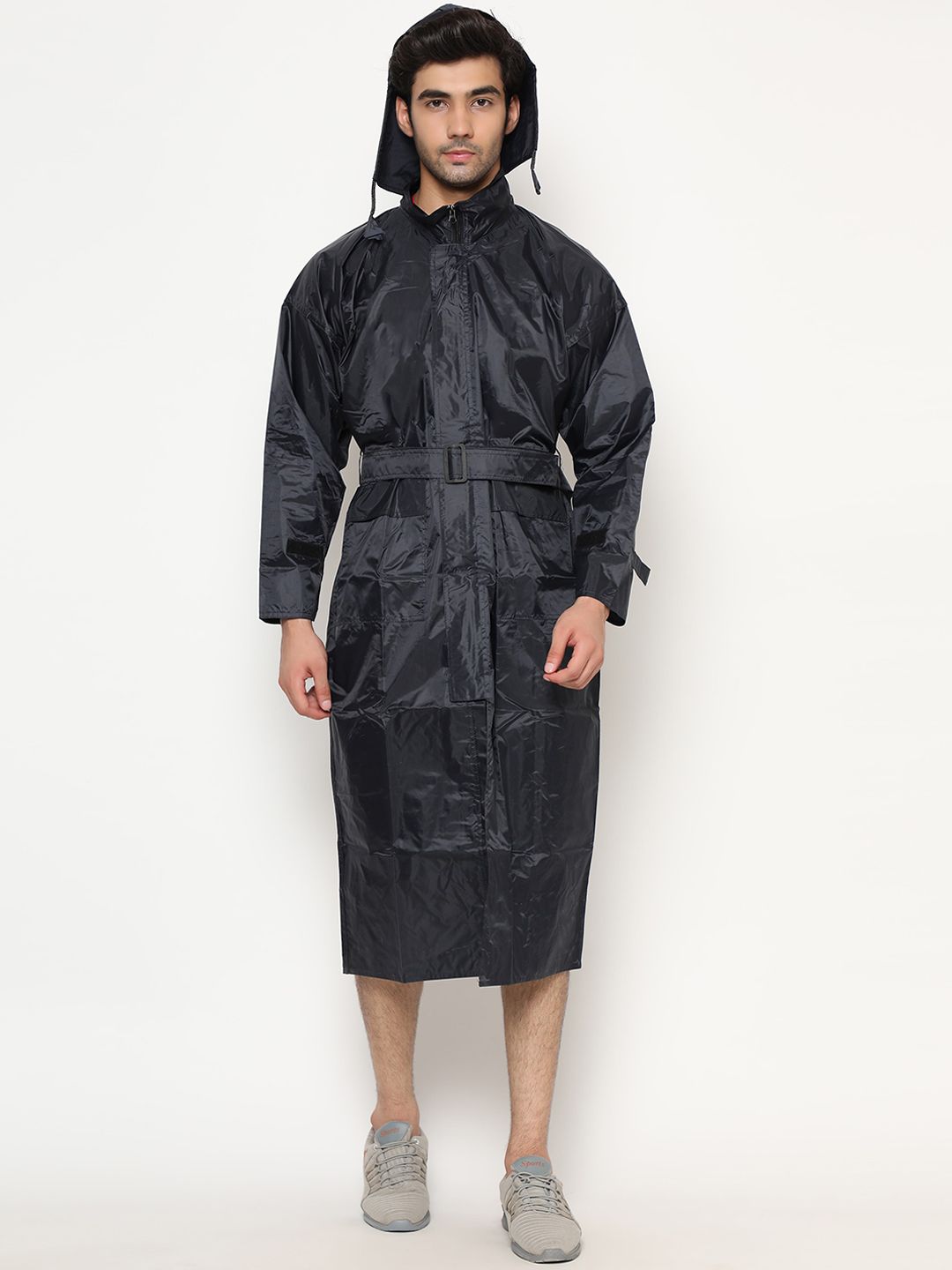 TEEMOODS Men Black Solid Rain Jacket-image-13