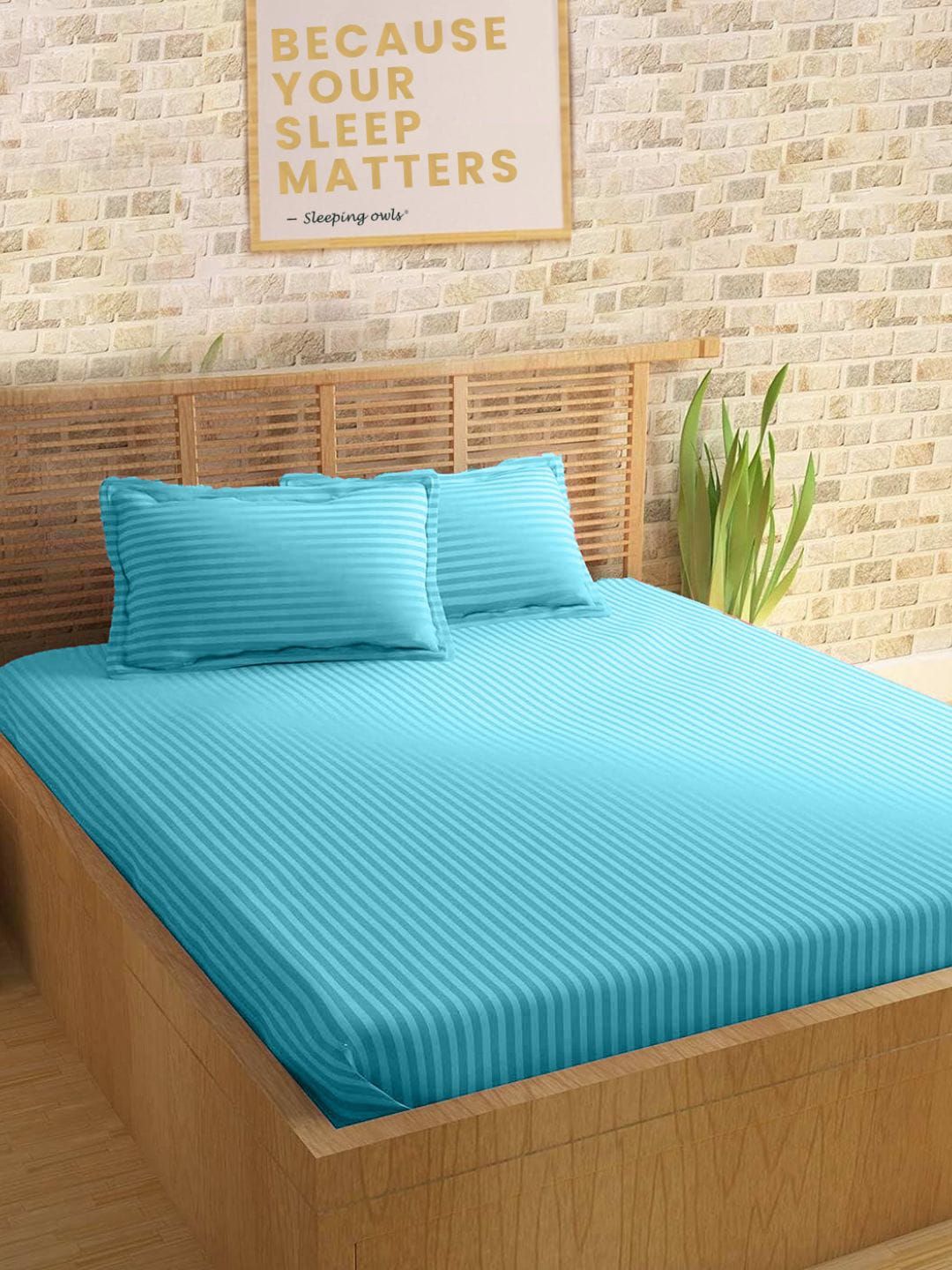 Sleeping Owls- because your sleep matters Unisex Blue Bedsheets-picture-17