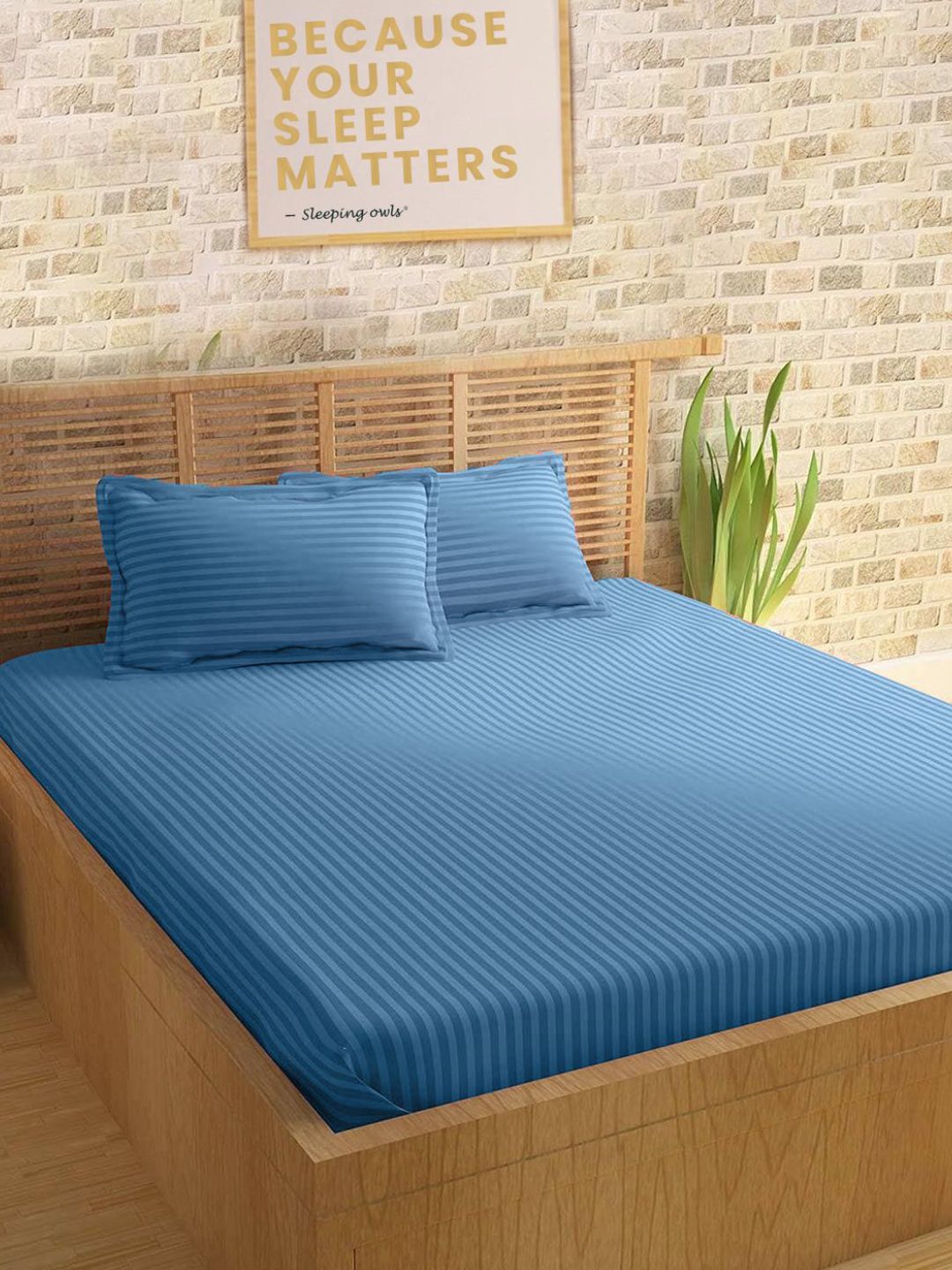 Sleeping Owls- because your sleep matters Unisex Blue Bedsheets-picture-15