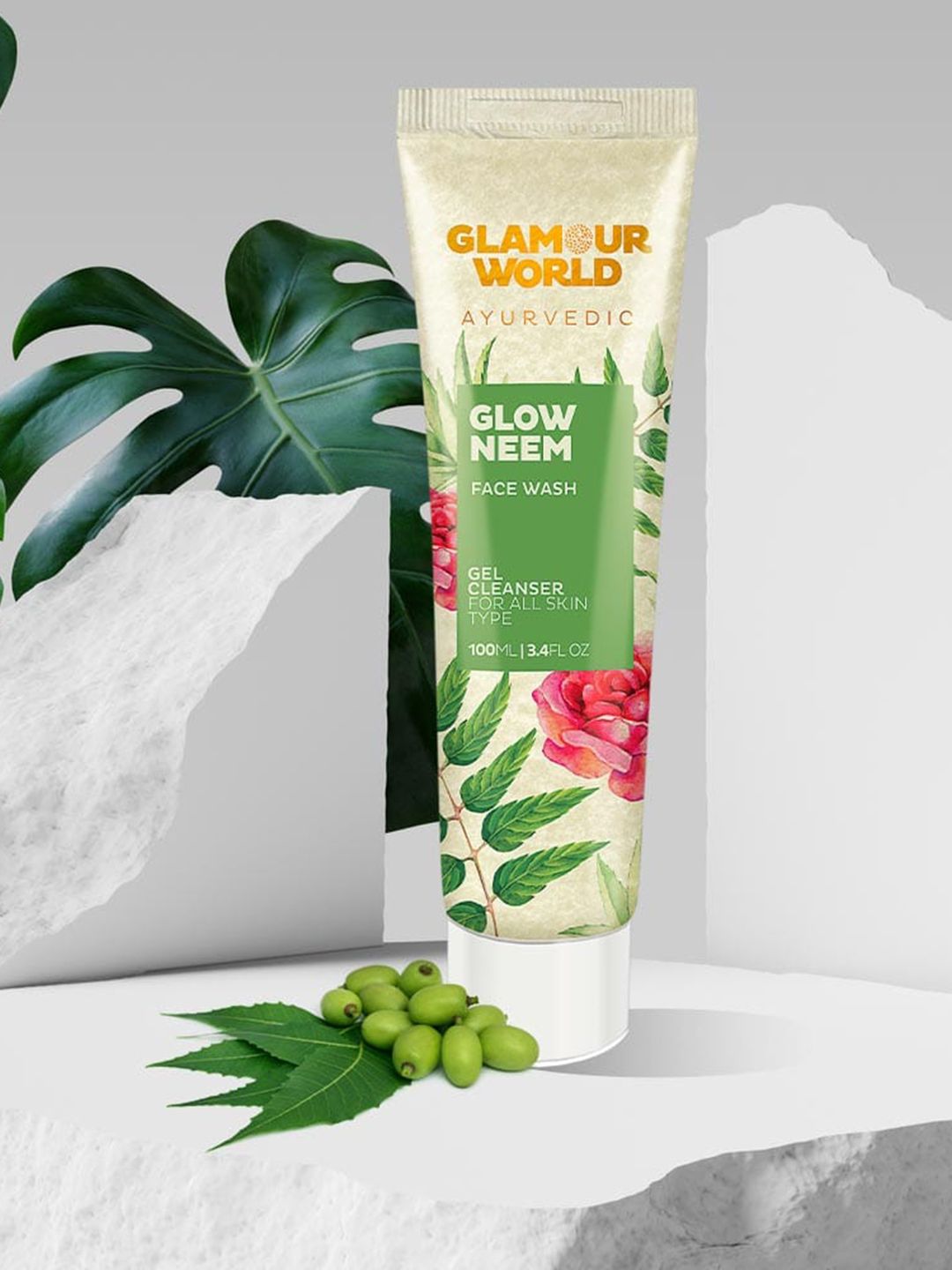 Glamour World Ayurvedic Glow Neem Face Wash for All Skin Types - 100 ml-picture-39