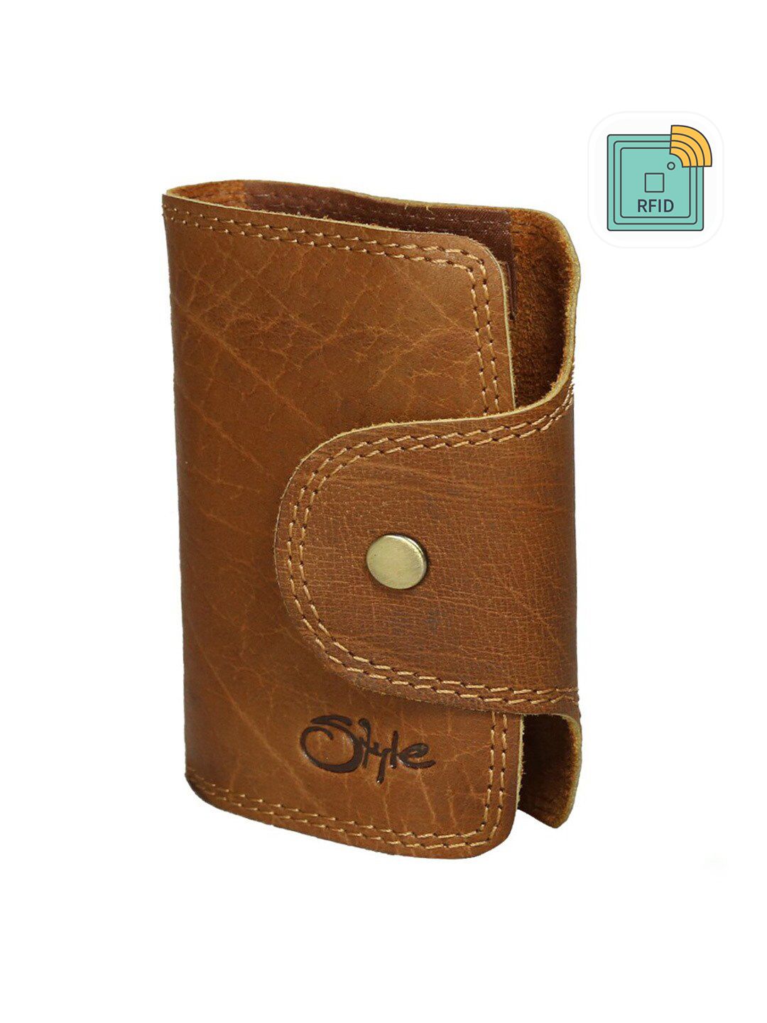 Style Shoes Men Tan & Black Leather Zip Around Wallet-picture-16
