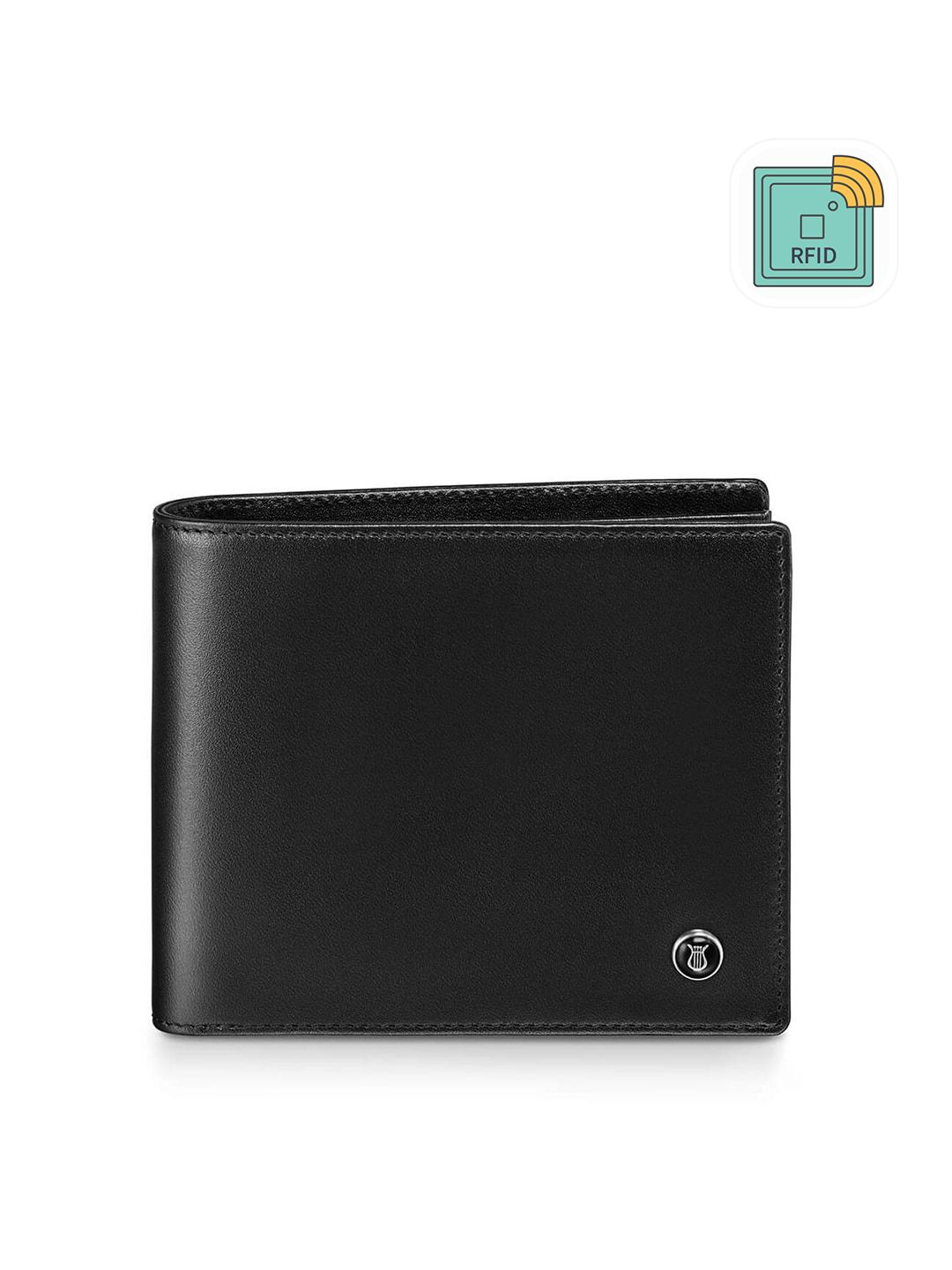 Lapis Bard Men Black Embroidered Leather Two Fold Wallet-picture-19