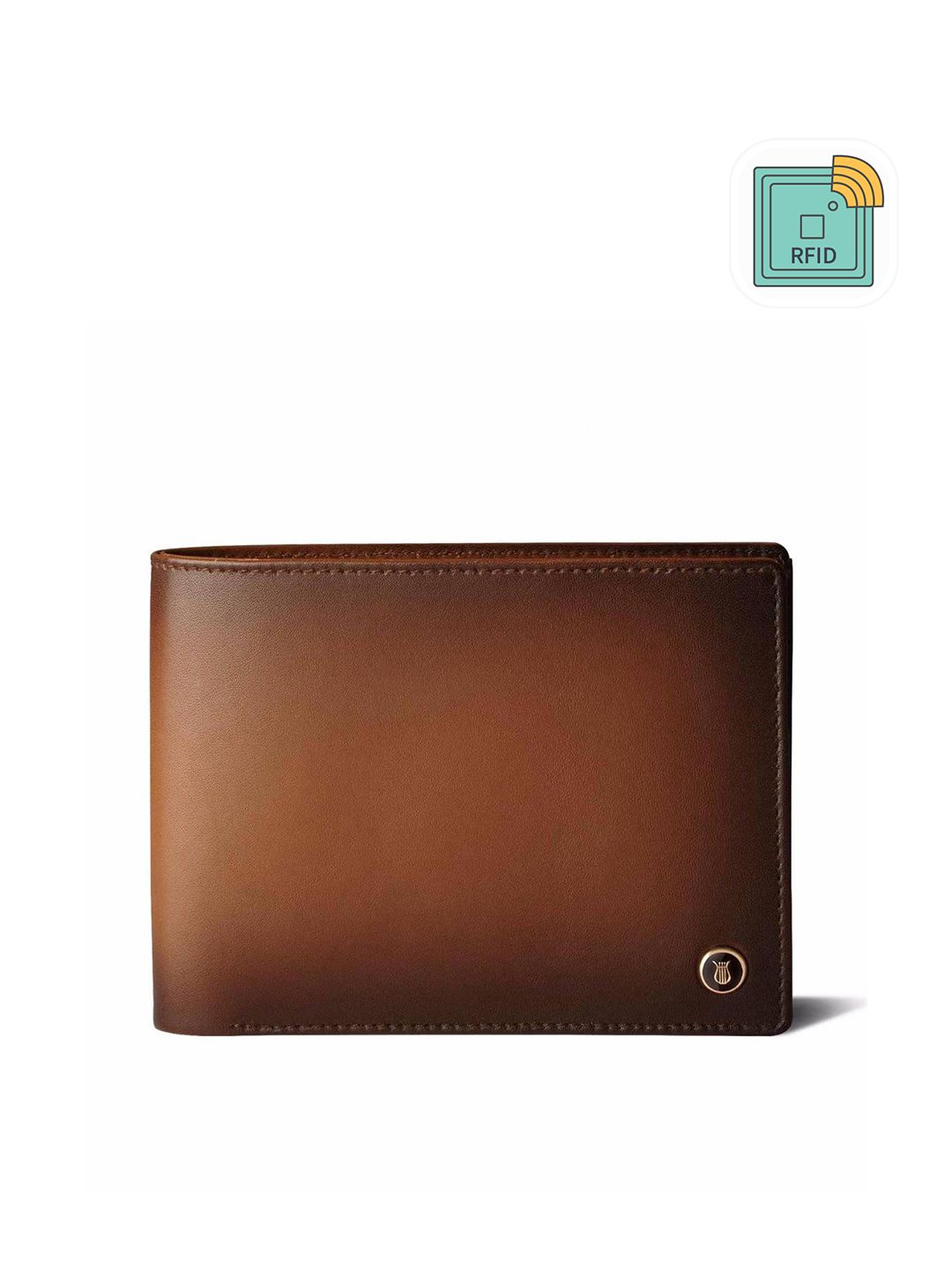 Lapis Bard Men Brown Embroidered Leather Two Fold Wallet-picture-16