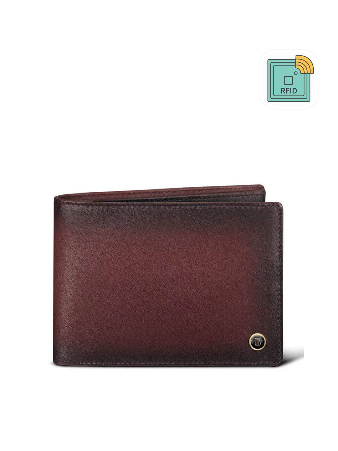 Lapis Bard Men Brown Embroidered Leather Two Fold Wallet-picture-17