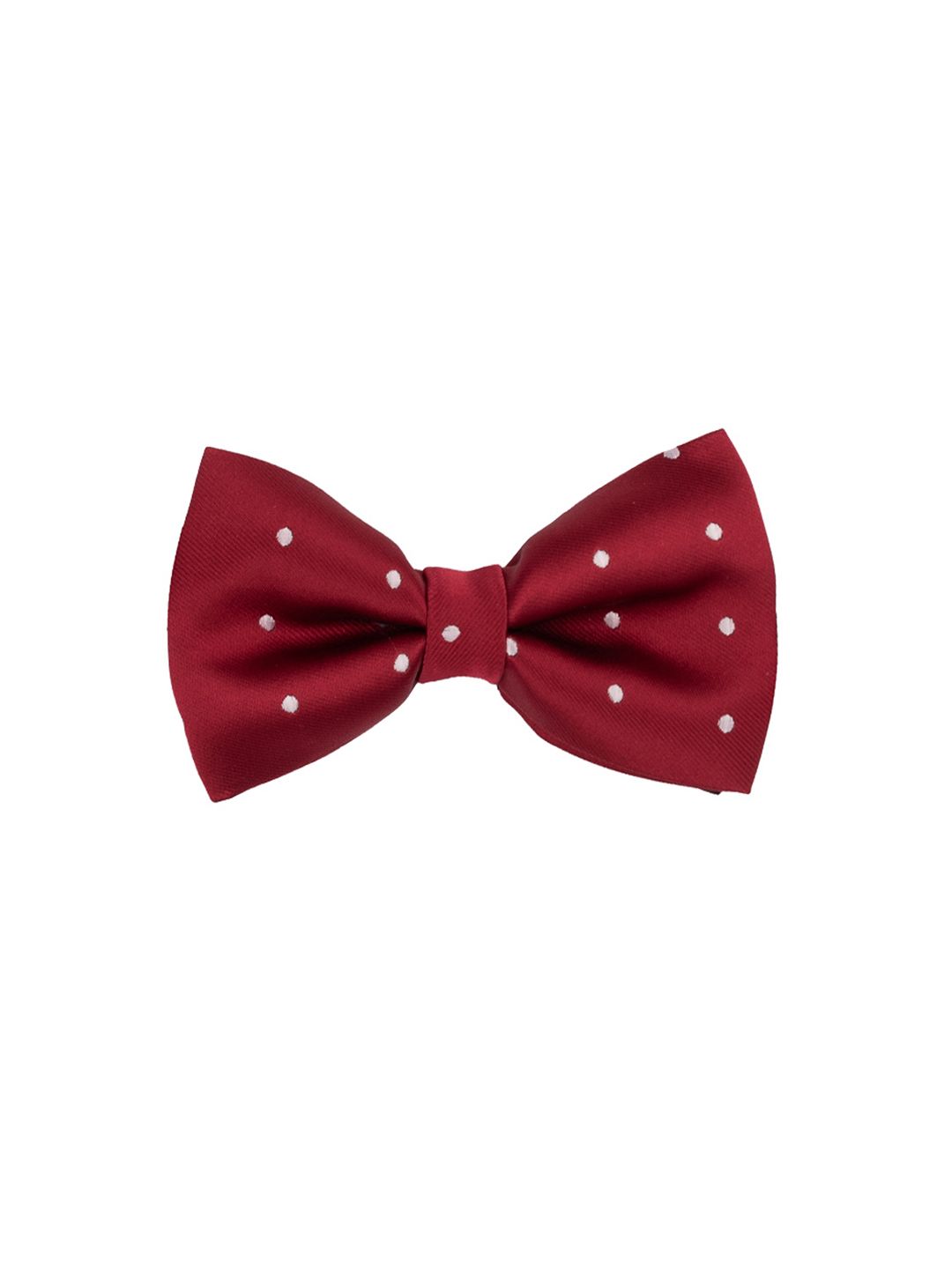 The Tie Hub Men Maroon & White Woven Design Bow Tie-picture-11
