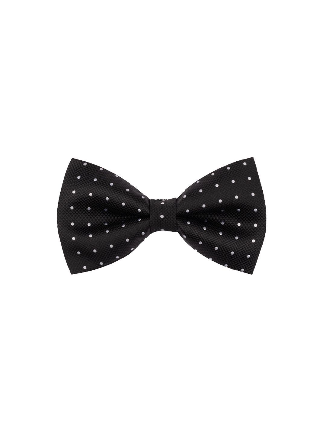 The Tie Hub Men Black & White Woven Design Bow Tie-picture-22
