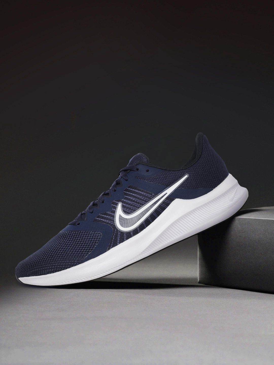 Nike Men Navy Blue Solid Downshifter 11 Road Running Shoes