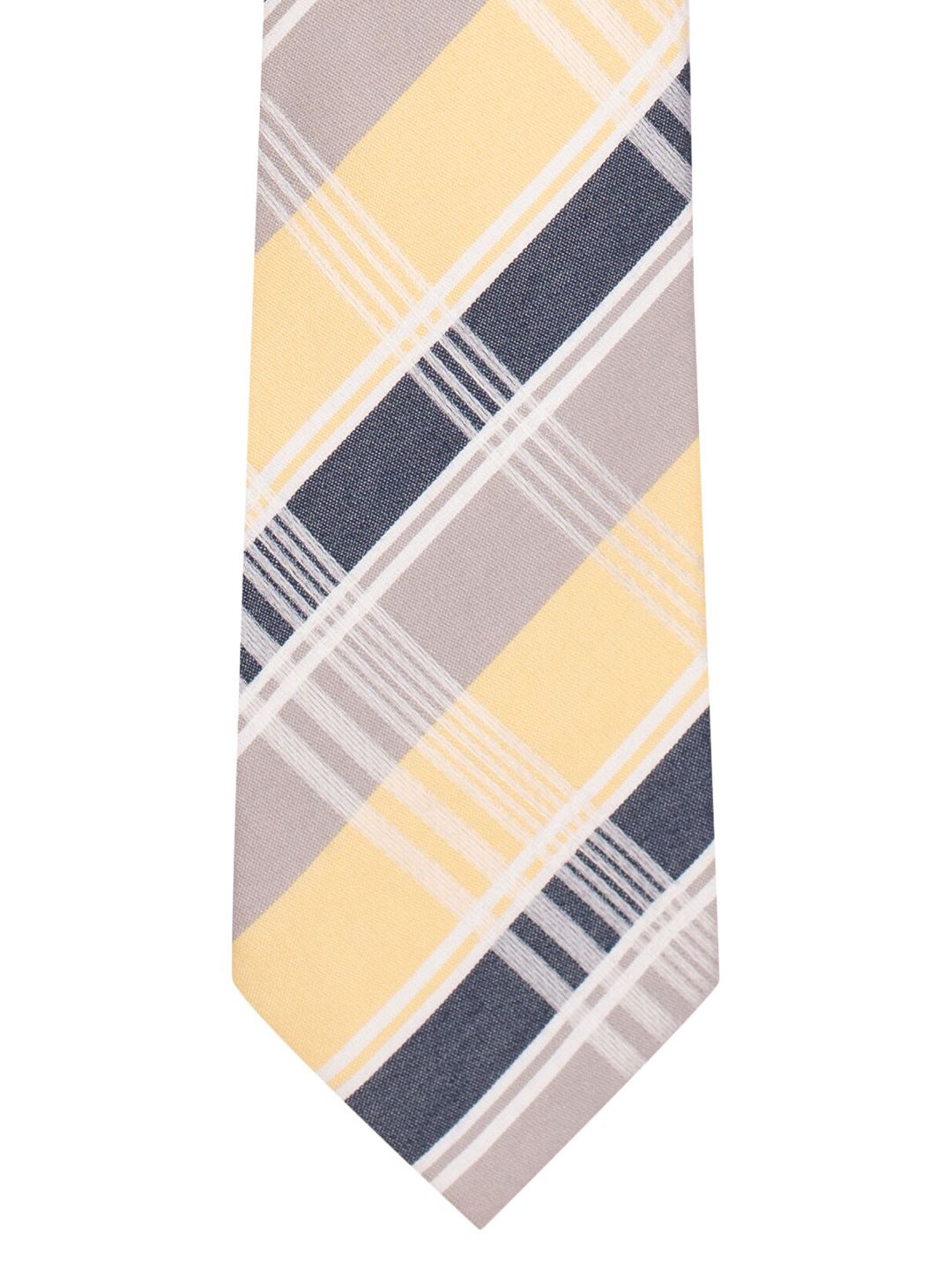 The Tie Hub Men Yellow & Black Checked Broad Tie-picture-33