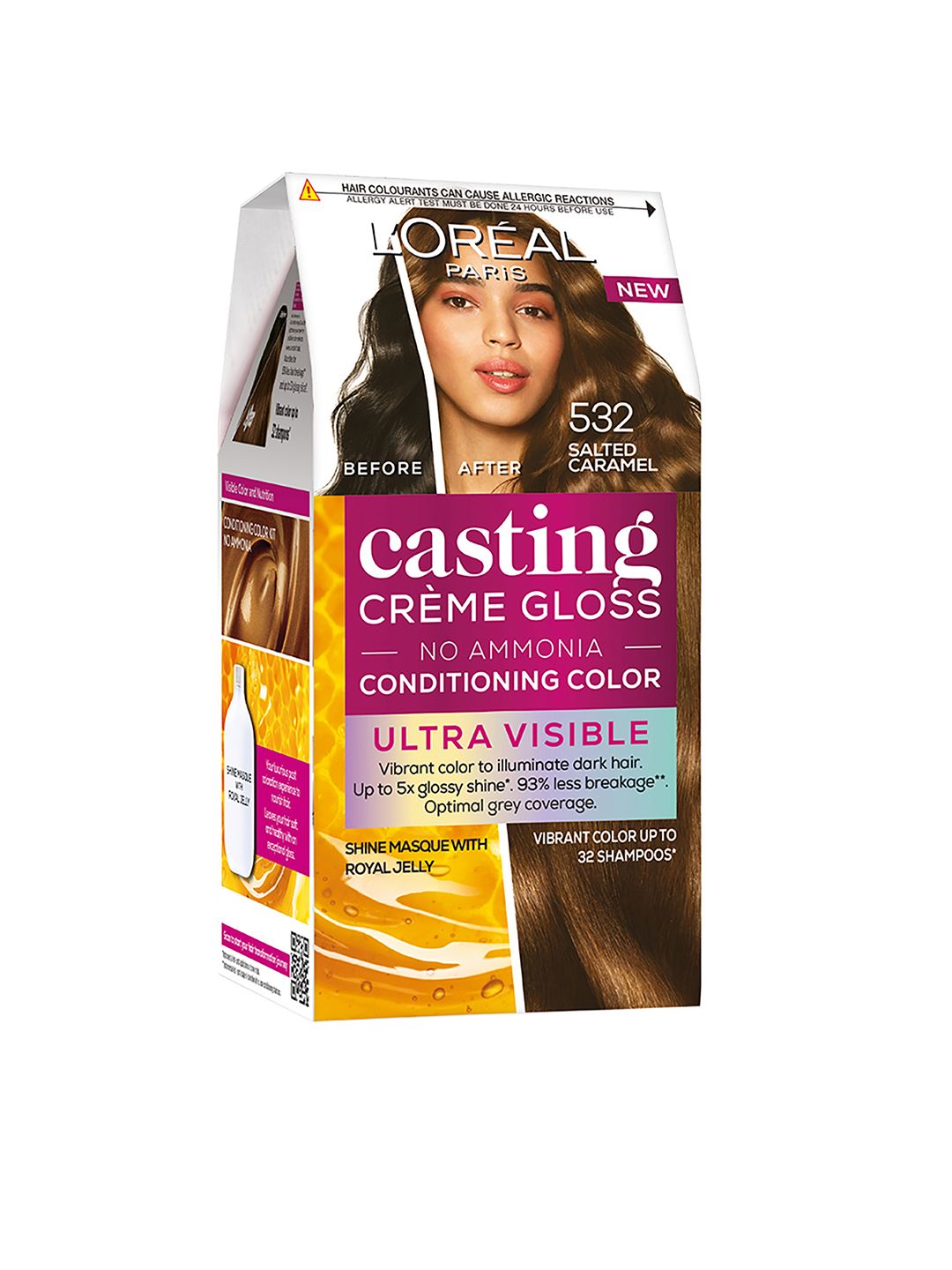 LOreal Paris Casting Creme Gloss Ultra Visible Hair Color - Salted Caramel 532 87.5g+72ml-image-28