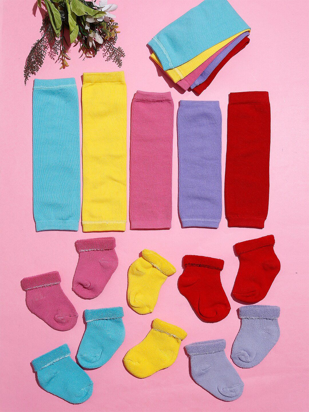 TIPY TIPY TAP Kids Pack Of 10 Solid Cotton Above Knee-Length Socks-image-30