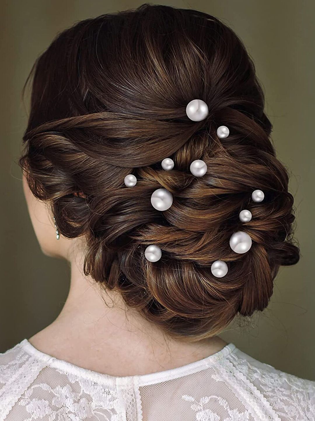 OOMPH Women White Embellished U Pins-image-11