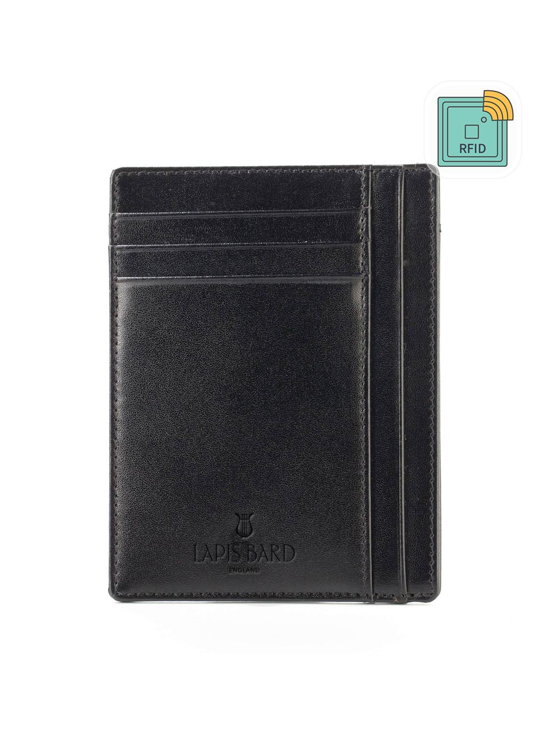Lapis Bard Men Black Embroidered Leather Card Holder-picture-23
