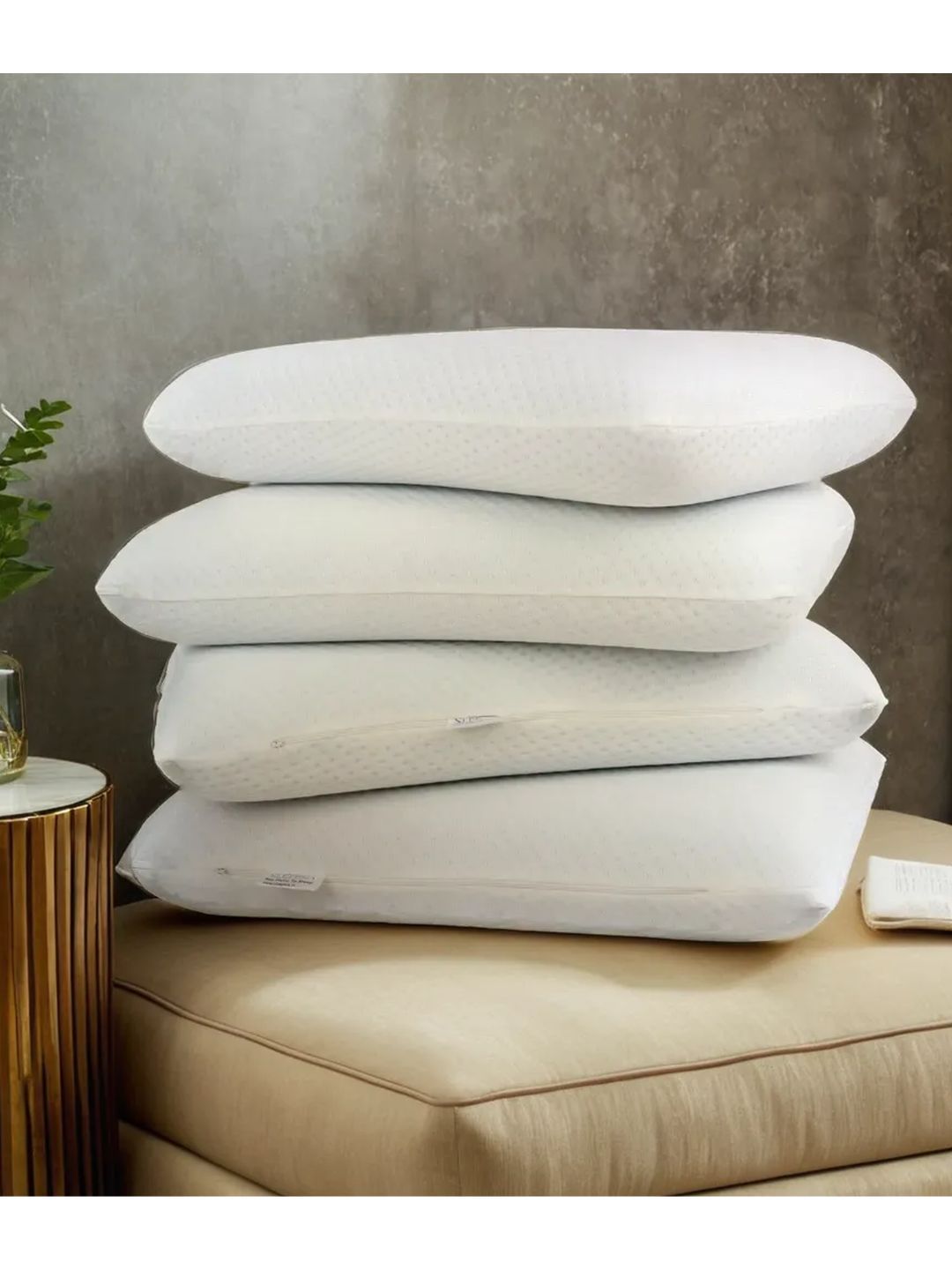 Sleepsia White Pack of 4 Solid Pillows-picture-38