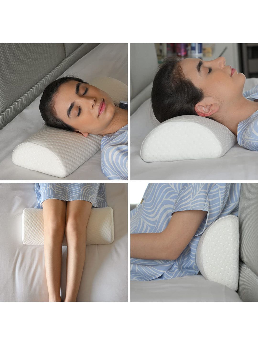Sleepsia White Solid Memory Foam Soft Bed Pillow-picture-34