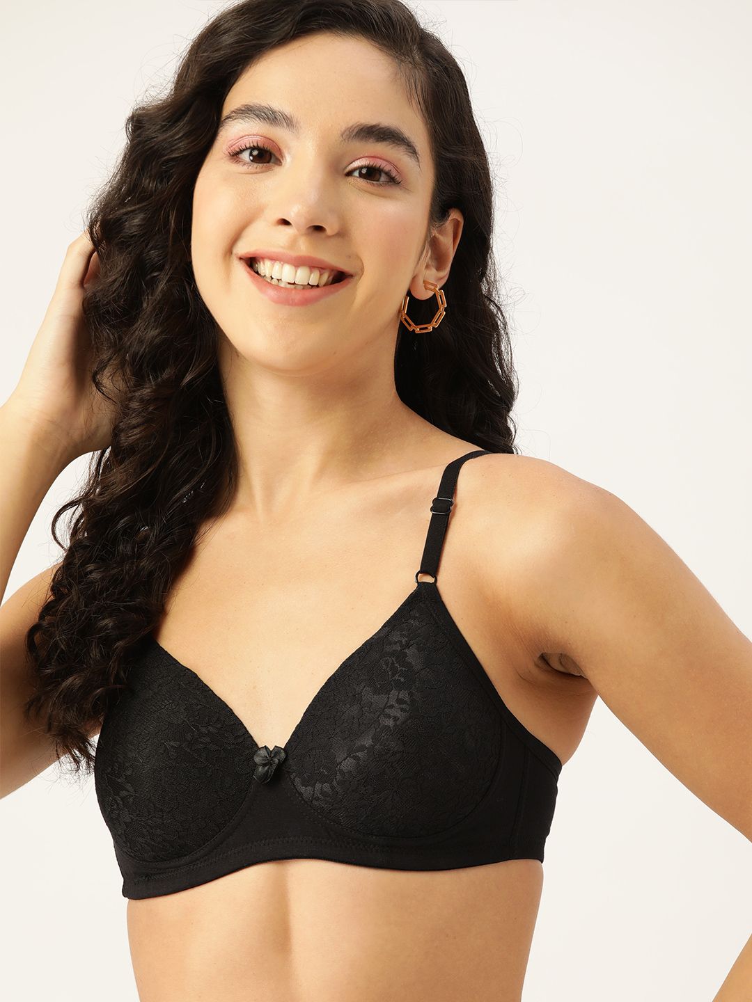 DressBerry Black Floral Embroidered Bra-picture-25