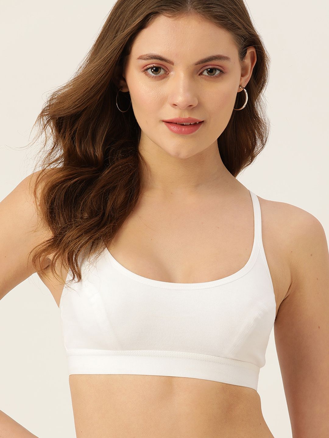 DressBerry White Solid Sports Bra-picture-48