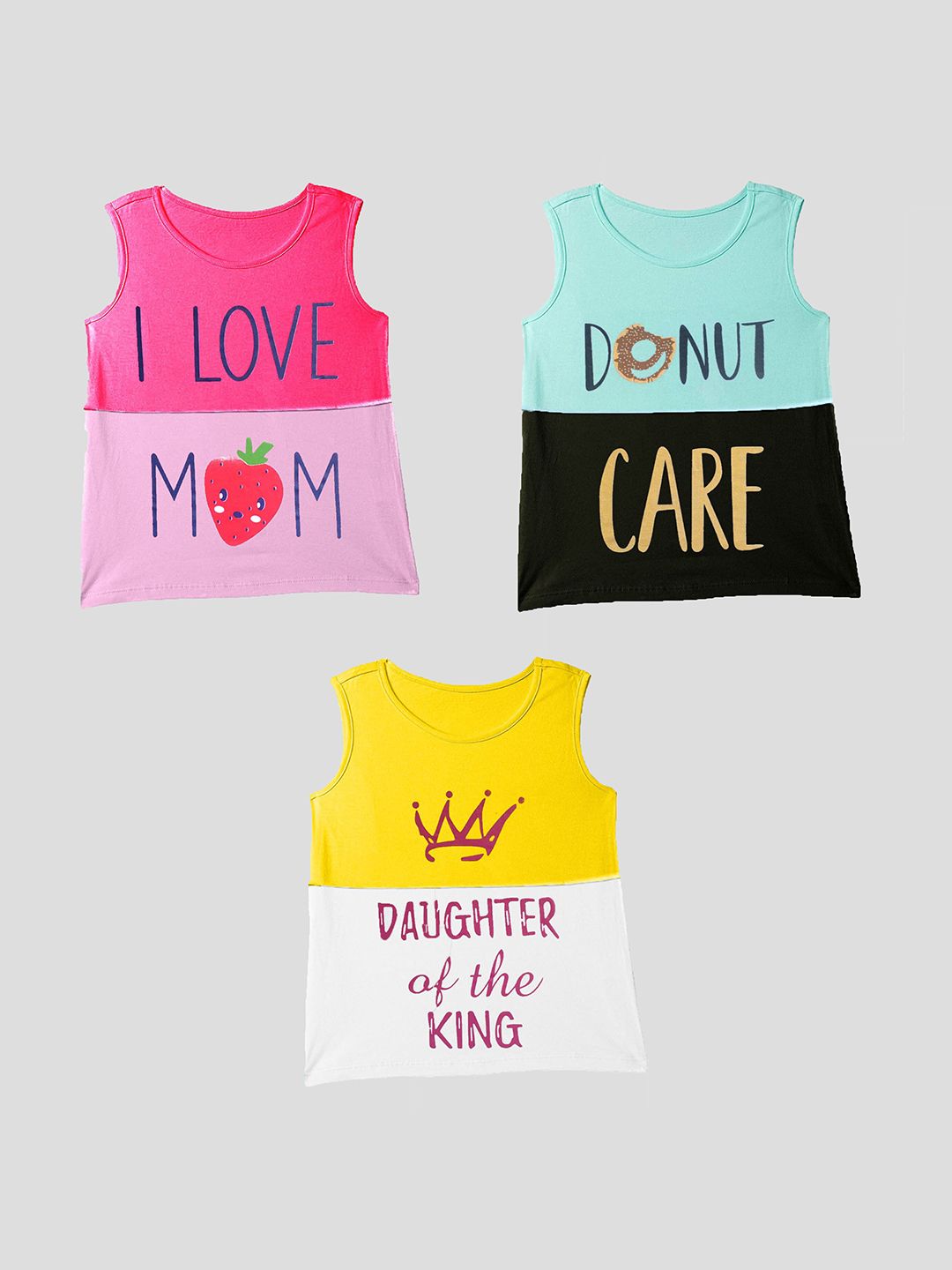 KUCHIPOO Girls Multicoloured Typography 3 Printed T-shirt-picture-22