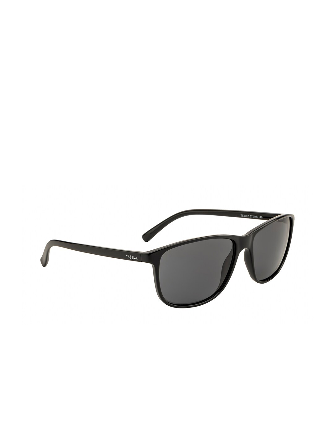 Ted Smith Unisex Grey Lens & Black Wayfarer Sunglasses with UV Protected Lens