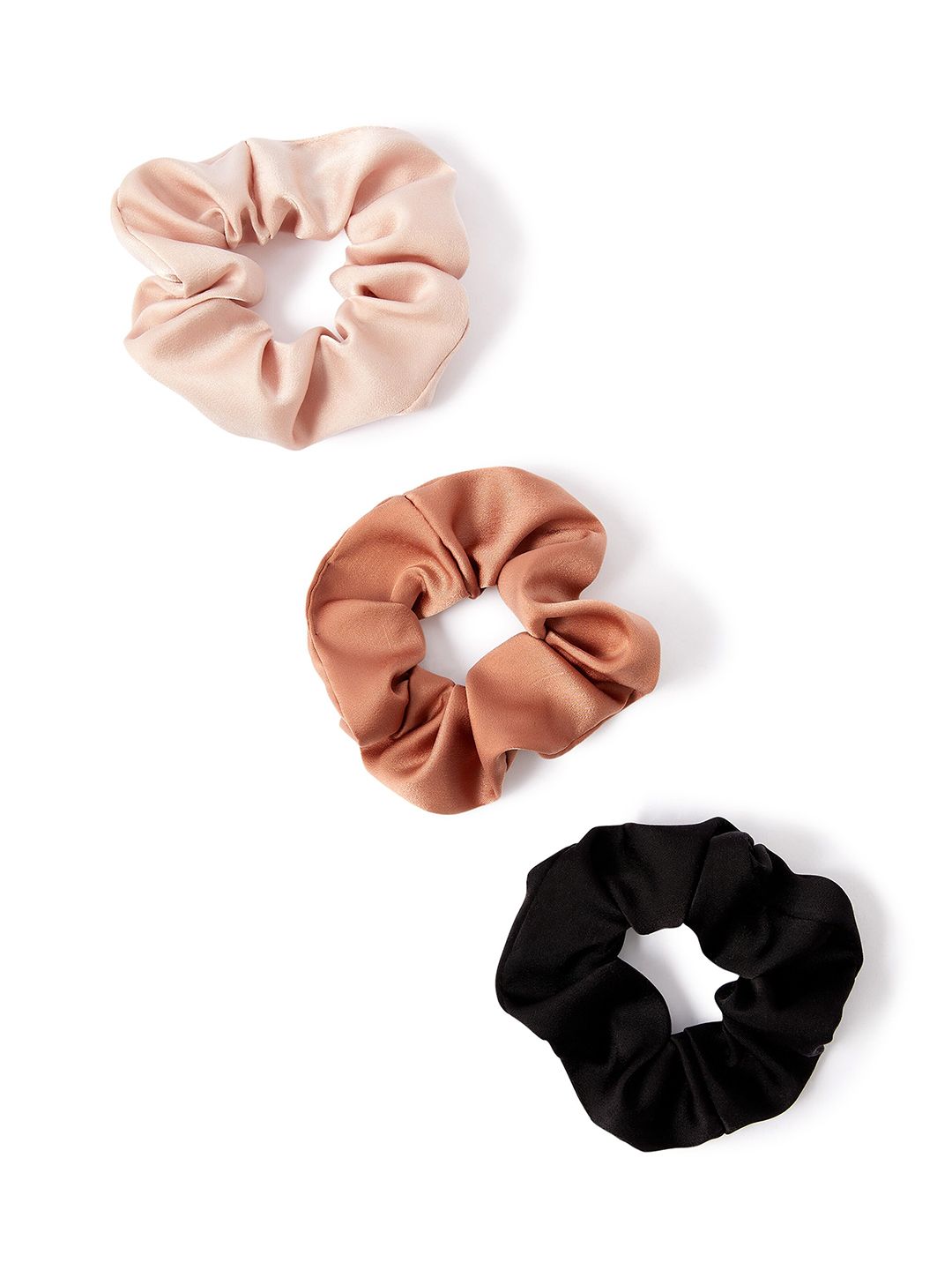 Accessorize London Women Set of 3 Multi Satin Scrunchies-picture-43