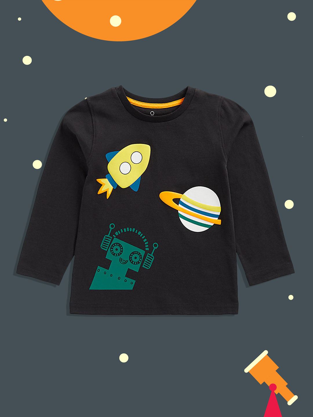 mothercare Infant Boys Black & Green Graphic Printed Pure Cotton T-shirt-picture-22