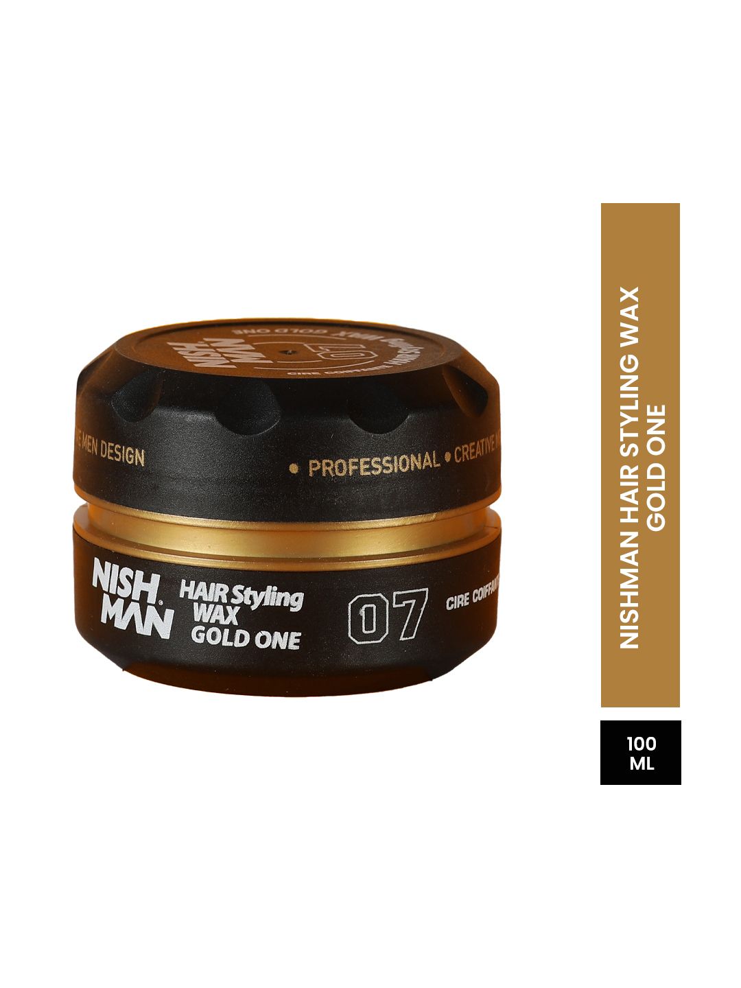Nishman Men Strong Hold Reshapable Gloss Look Hair Styling Wax 100 g - Gold One 07