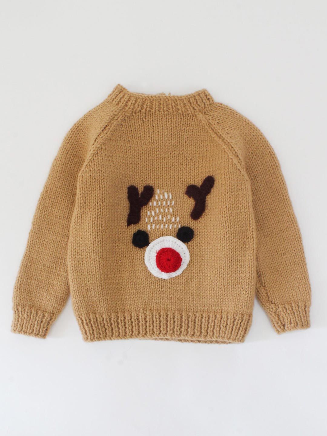 Woonie Unisex Kids Brown & White Animal Pullover-picture-13