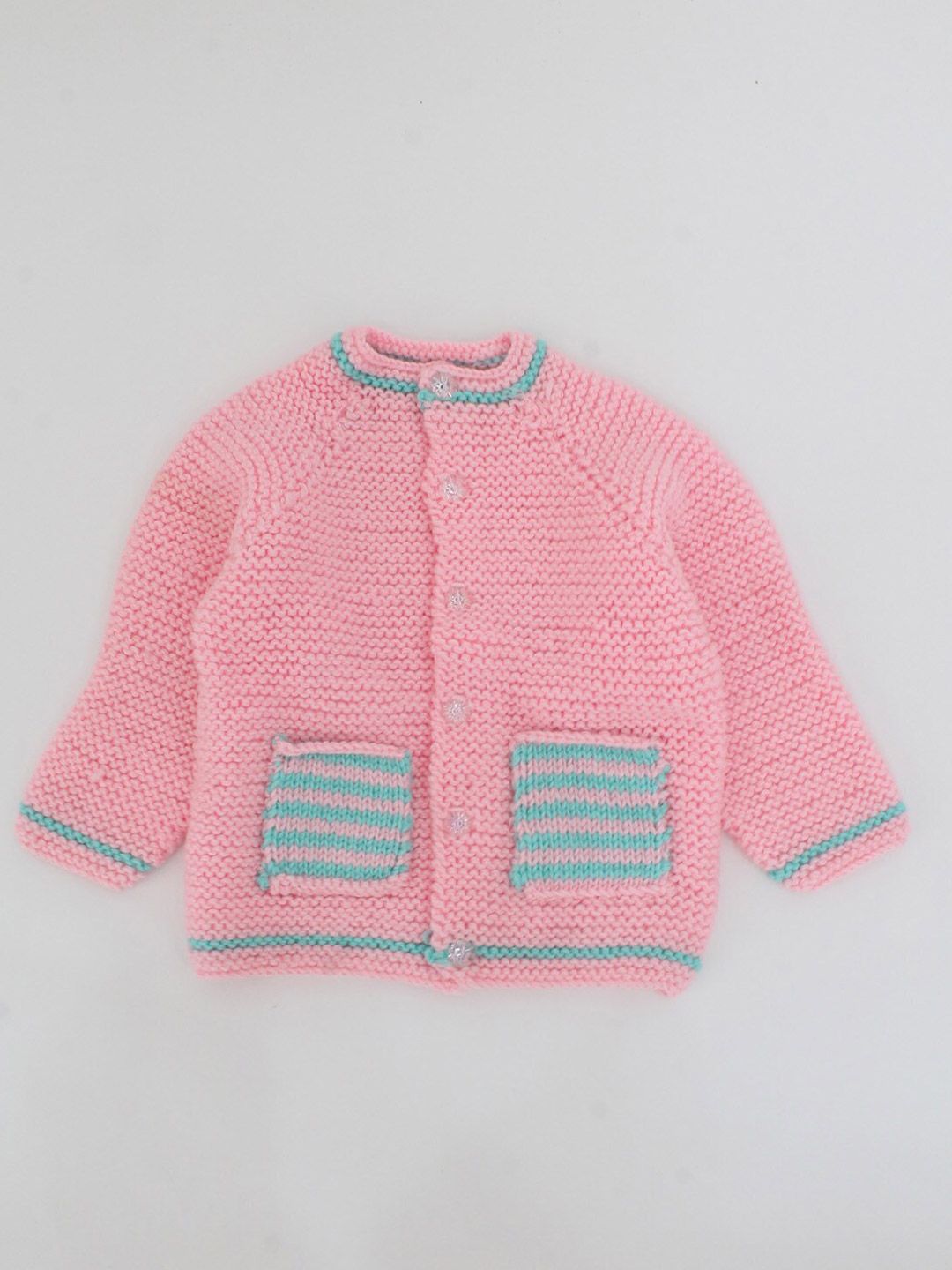 Woonie Unisex Kids Pink & Blue Striped Cardigan-picture-35