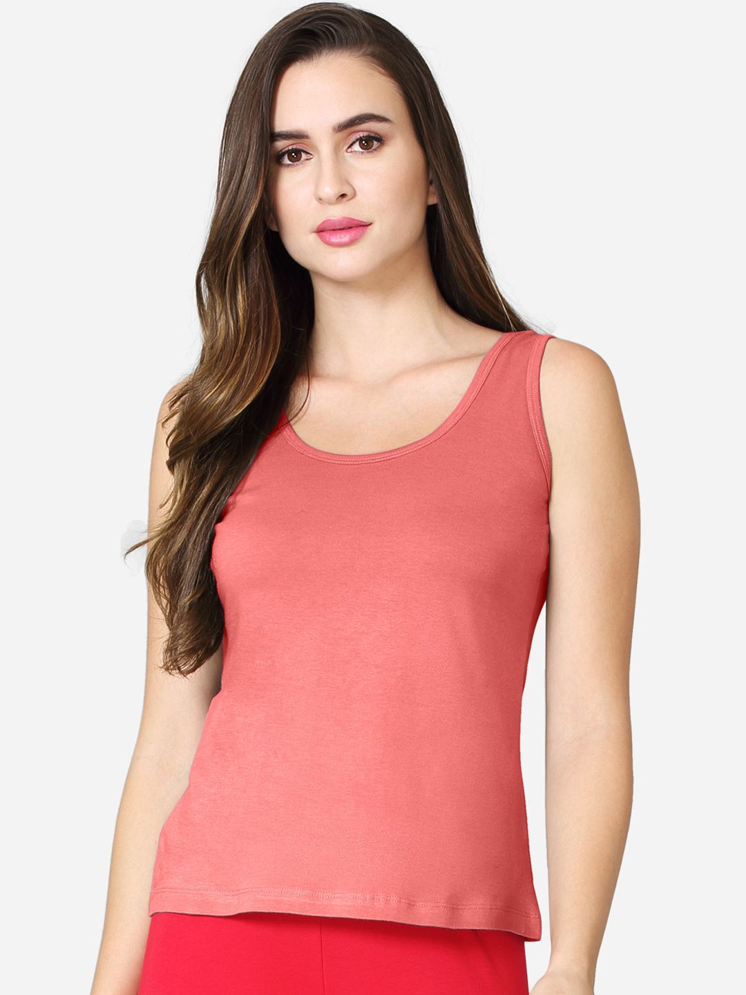 VStar Women Peach Solid Pure Combed Cotton Camisole-picture-52