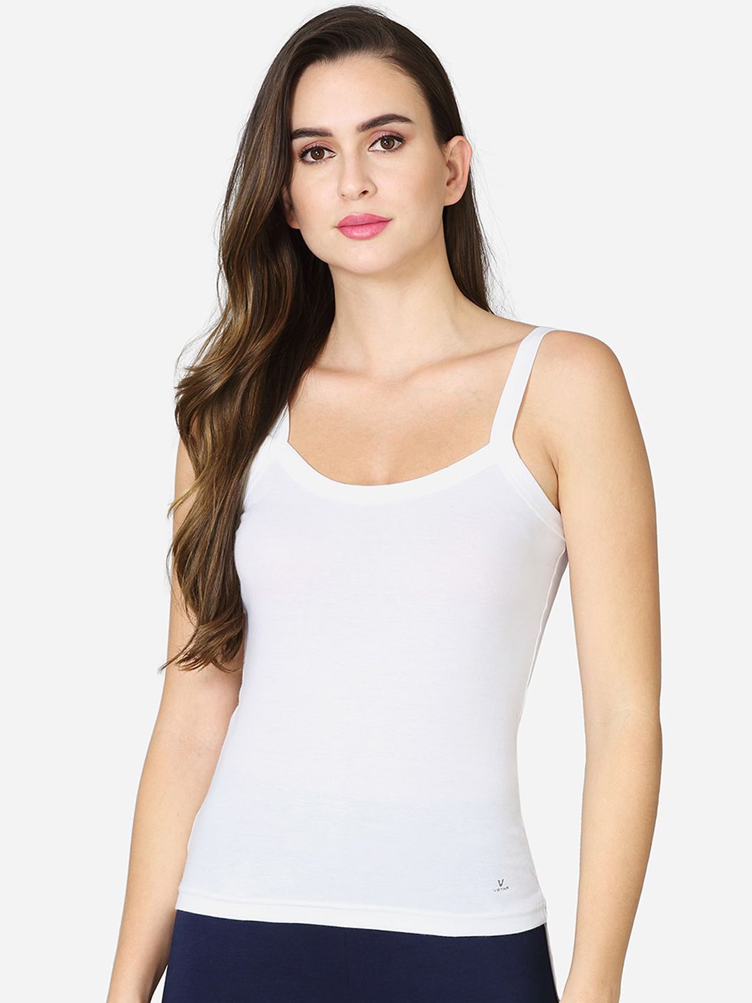 VStar Women White Solid Pure Combed Cotton Camisole-picture-45