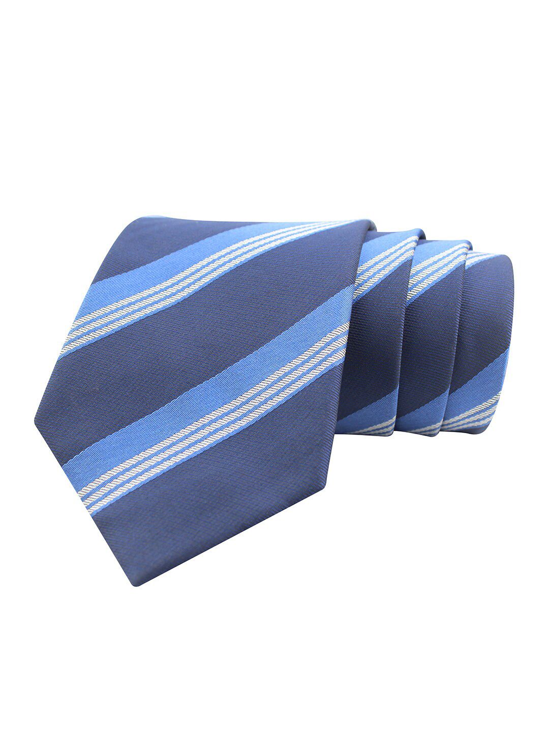 kavove KOVOVE Unisex Blue & Navy Blue Striped Broad Tie-picture-12