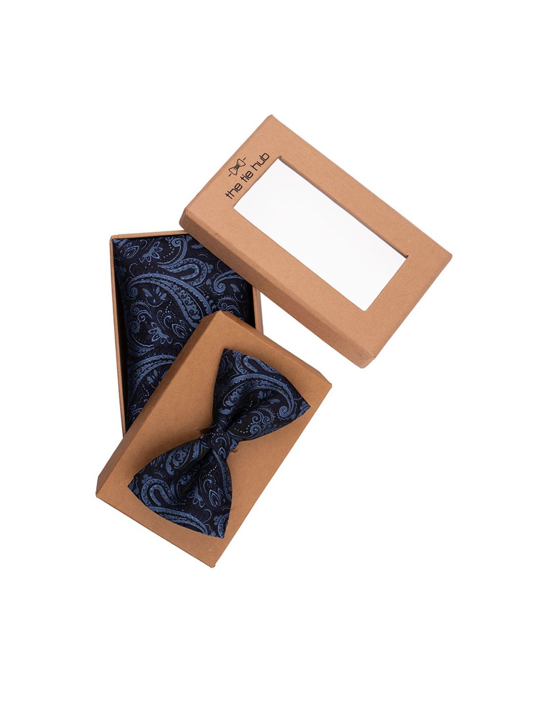 The Tie Hub Men 2 Pieces Navy Blue Printed Accessory Gift Set-picture-50