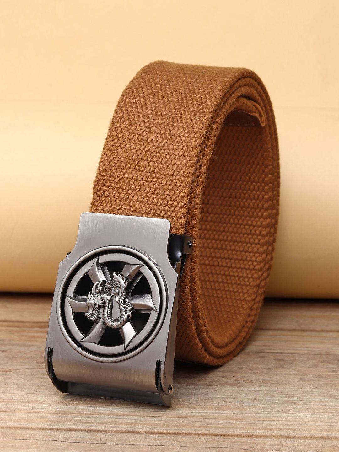 ZORO Men Brown Woven Design Belt-picture-33