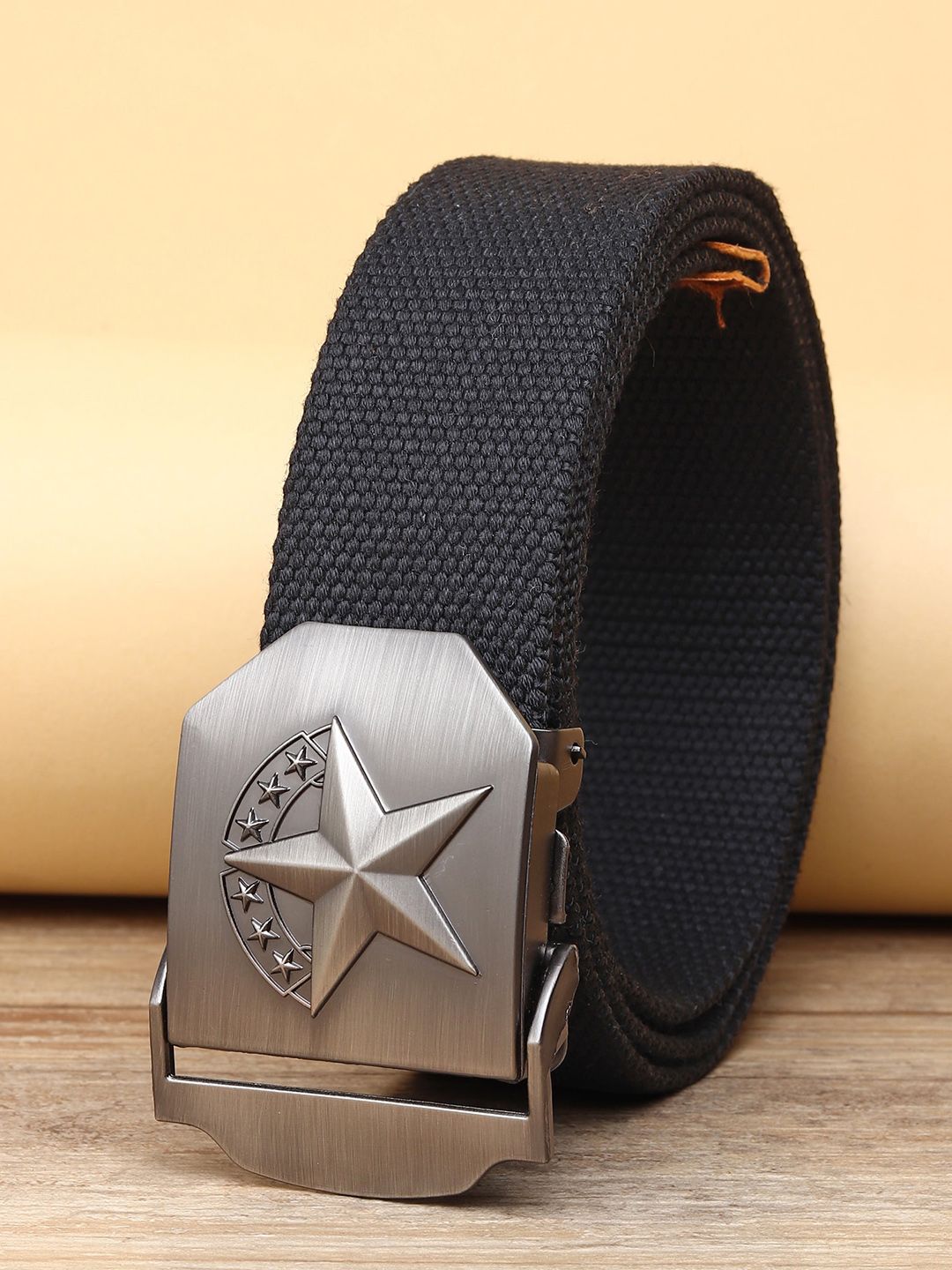ZORO Men Black Textured Canvas Belt-picture-13
