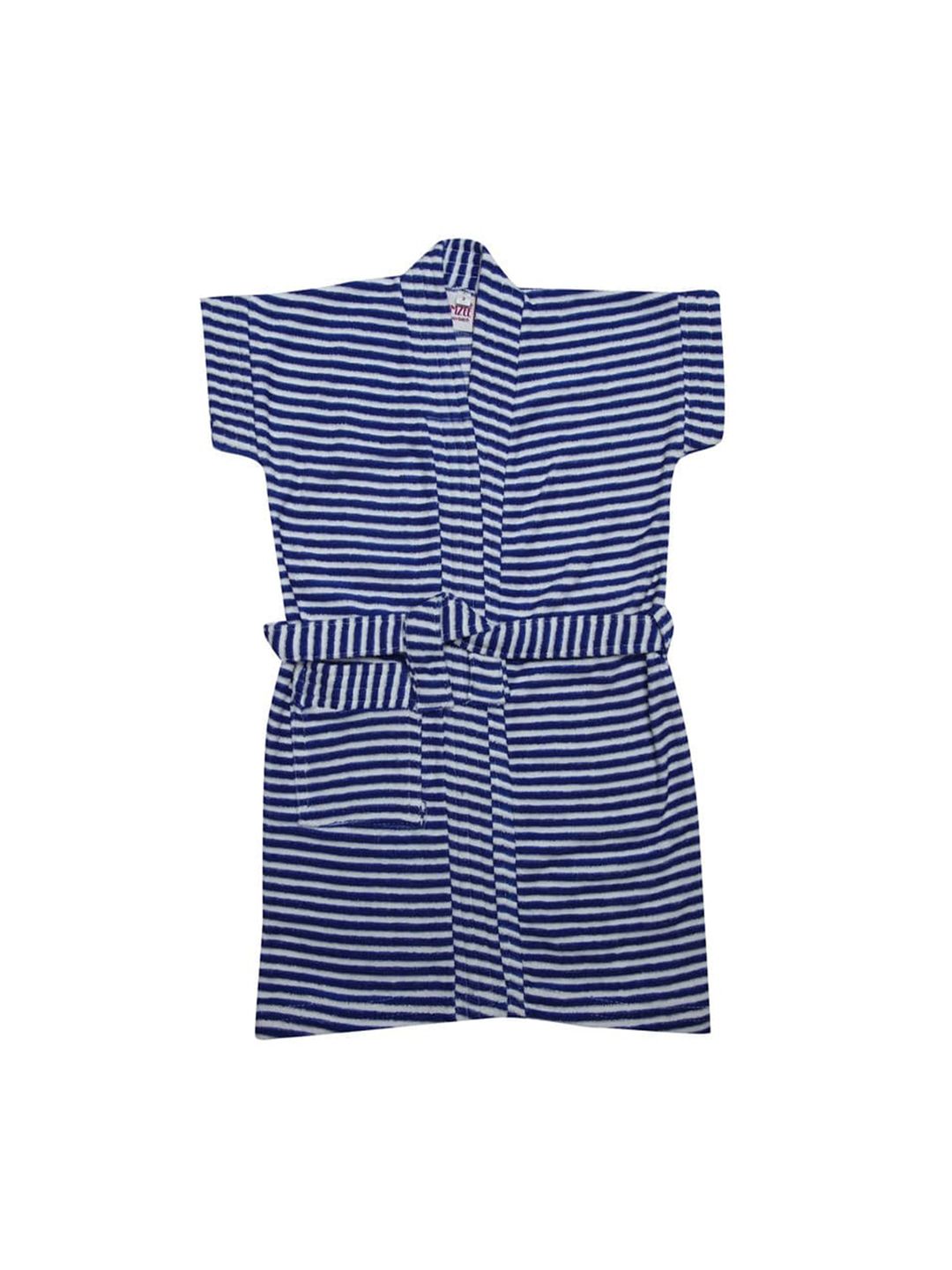 BUMZEE Boys Blue & White Striped Bath Robe-picture-38