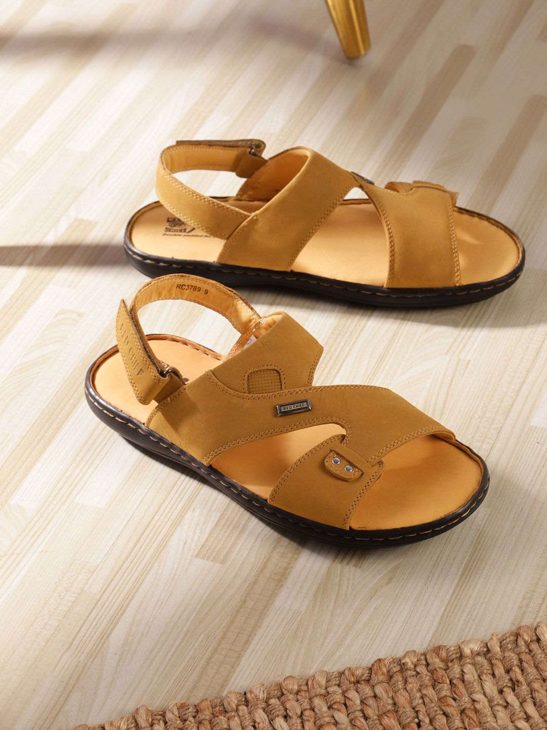 Red Chief Men Rust Leather Comfort Sandals-picture-51