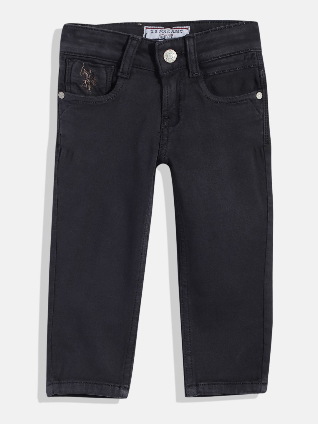 u.s. polo assn. kids U S Polo Assn Kids Boys Grey Slim Fit Light Fade Stretchable Jeans-picture-25