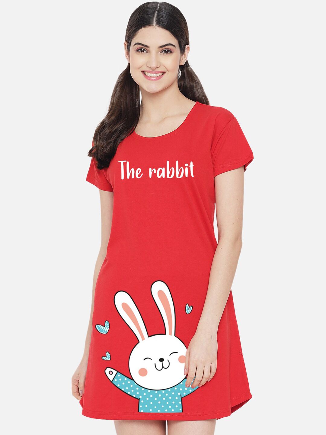 FFLIRTYGO Red Printed Nightdress-picture-34