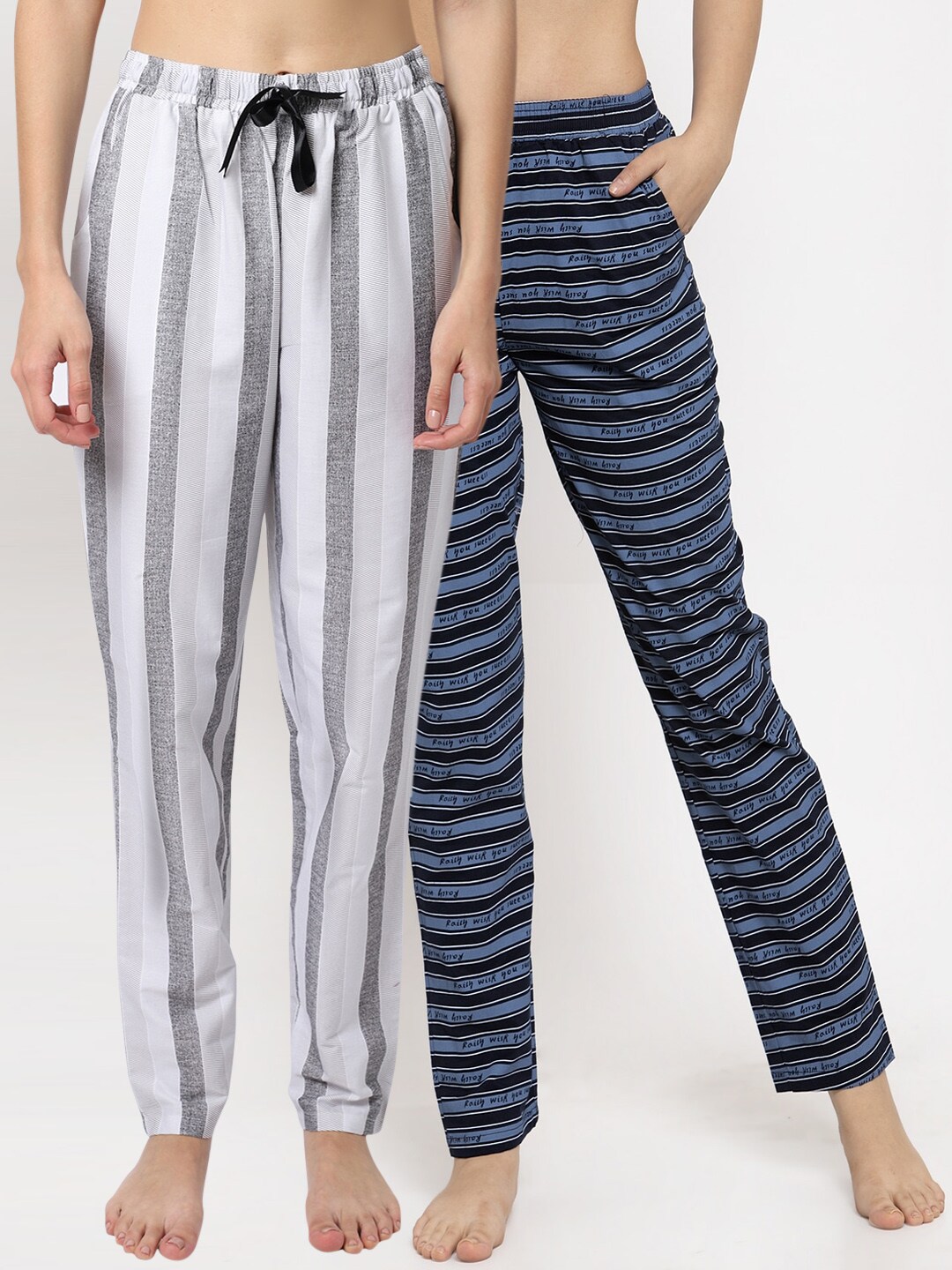 Buy Mackly mackly Women Black & White Checked Pure Cotton Lounge Pants at  Redfynd
