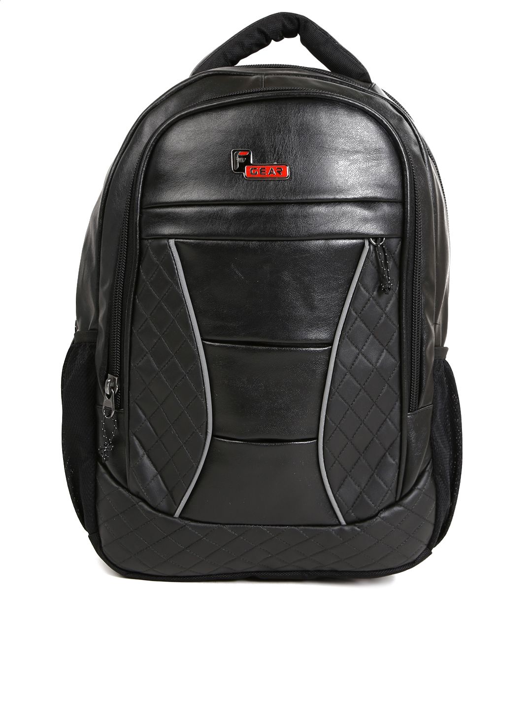 F Gear Unisex Black Textured President Backpack-picture-19