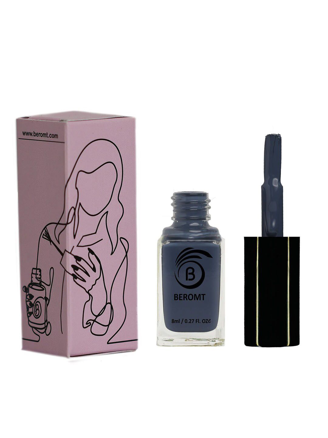 BEROMT Solid Twist Gel Finish High Gloss Fast Dry Nail Polish 8 ml - Grey 7022-picture-21