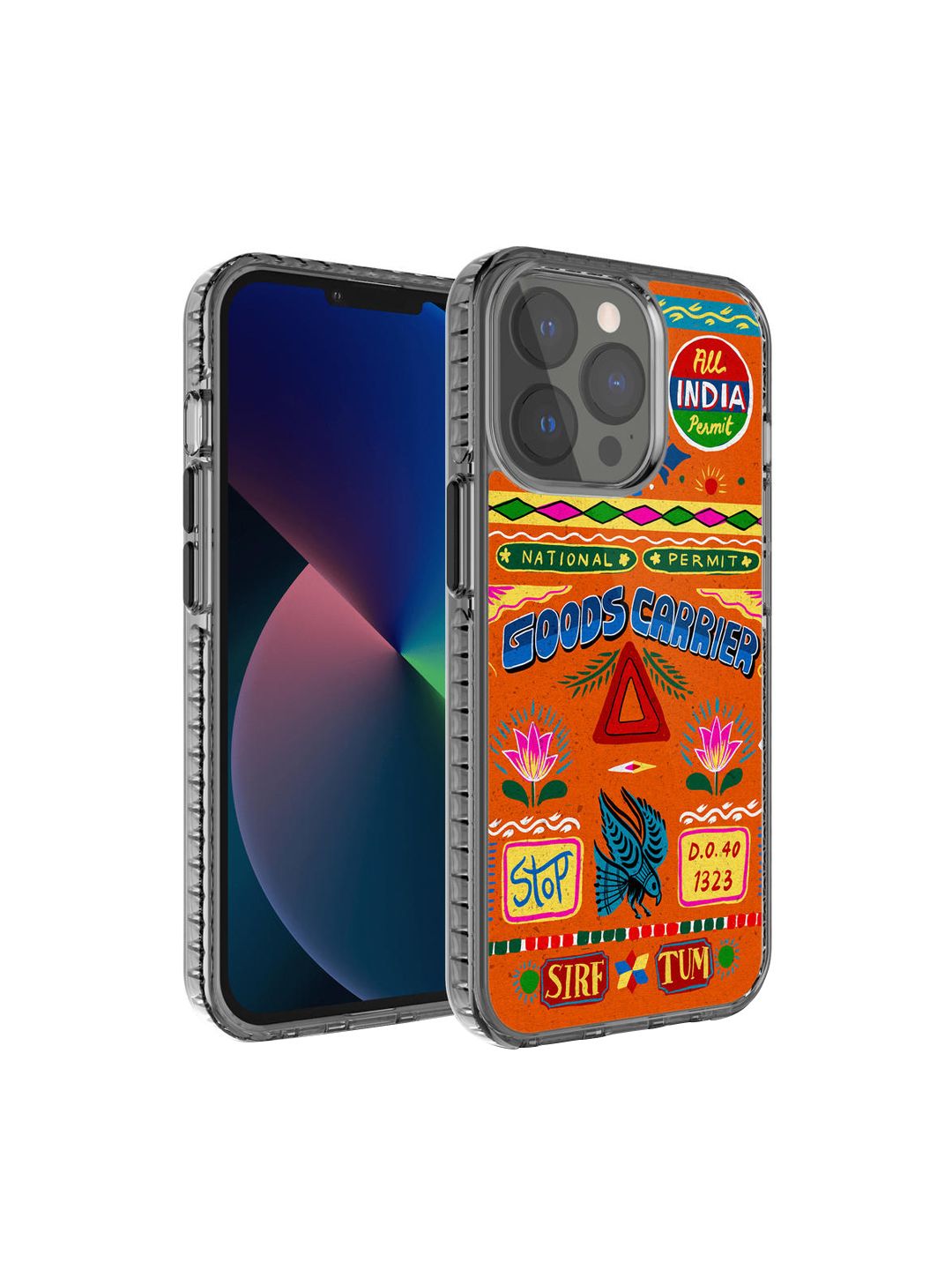 DailyObjects Orange & Blue Printed iPhone 13 Pro Back Case-image-18