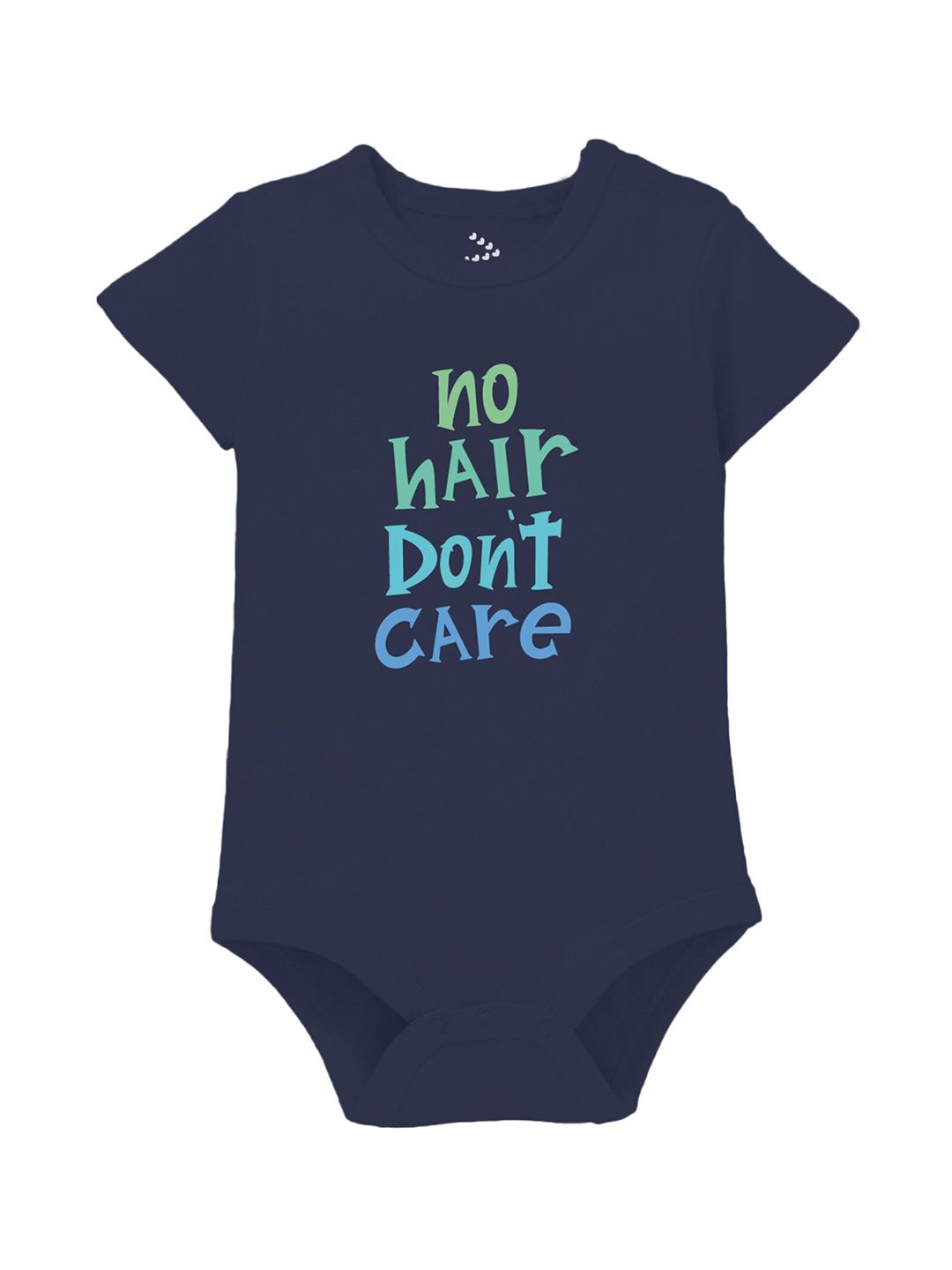 Zeezeezoo Infant Navy Blue No Hair Dont Care Printed Cotton Body suit-picture-44