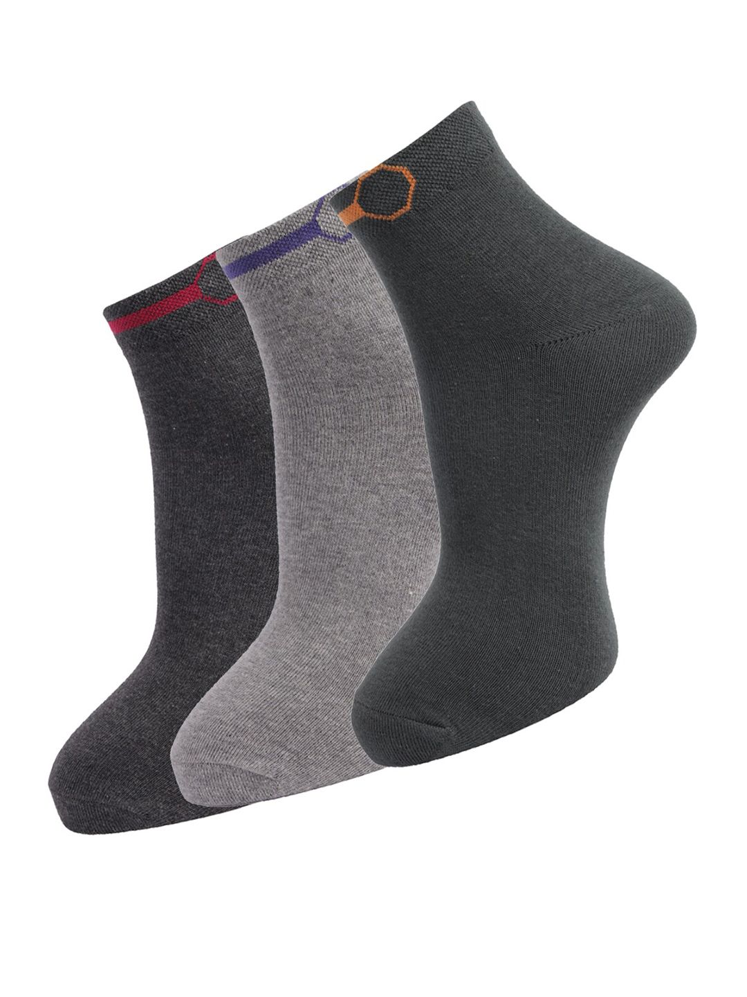 Dollar Socks Men Pack of 3 Assorted Cotton Ankle-Length Socks-image-7