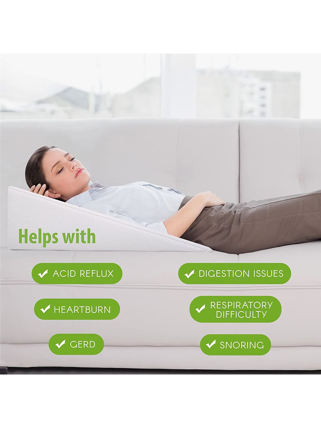 Pum Pum Black Solid PU Soft Foam Wedge Pillows-picture-29