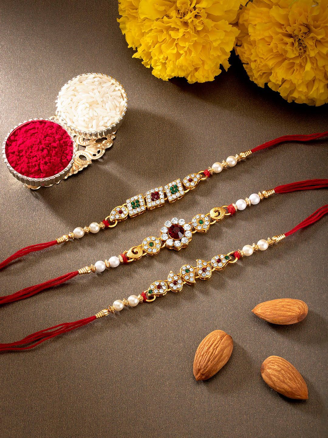 Peora Pack of 3 Red Rakhi-picture-42