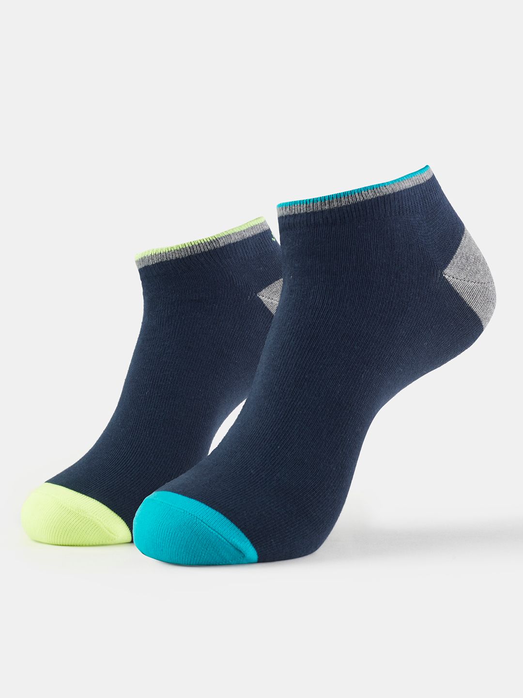 Jockey Men Navy Blue Colourblocked Ankle Length Socks-image-25