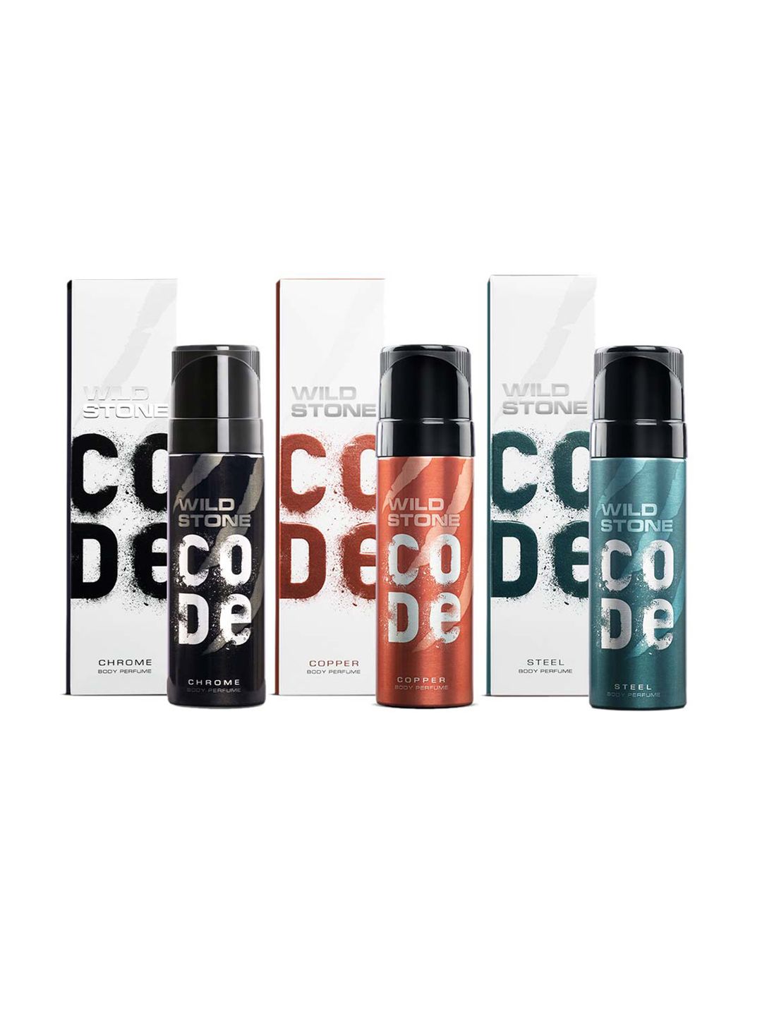 wild stone code Wild stone Men Set of 3 Long Lasting Code Deodorant - Steel + Copper + Chrome- 150 ml Each-picture-32