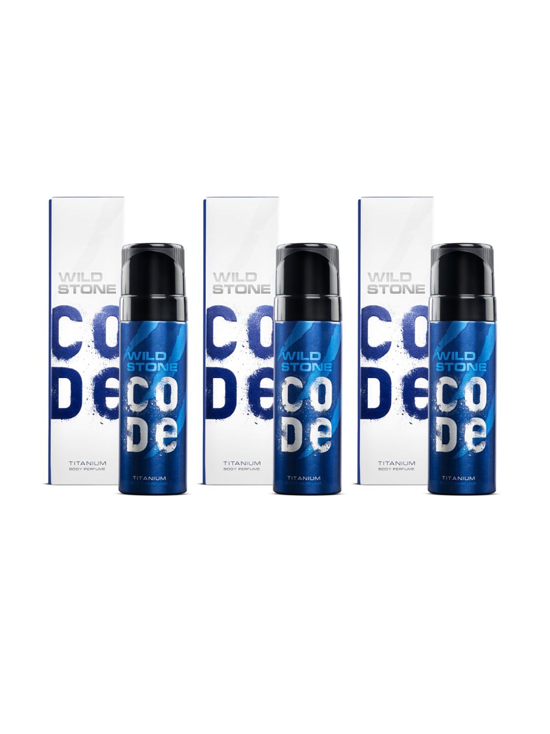 Wild stone Men Set of 3 Code Titanium No Gas Body Perfume Deodorants - 150 ml Each-image-23